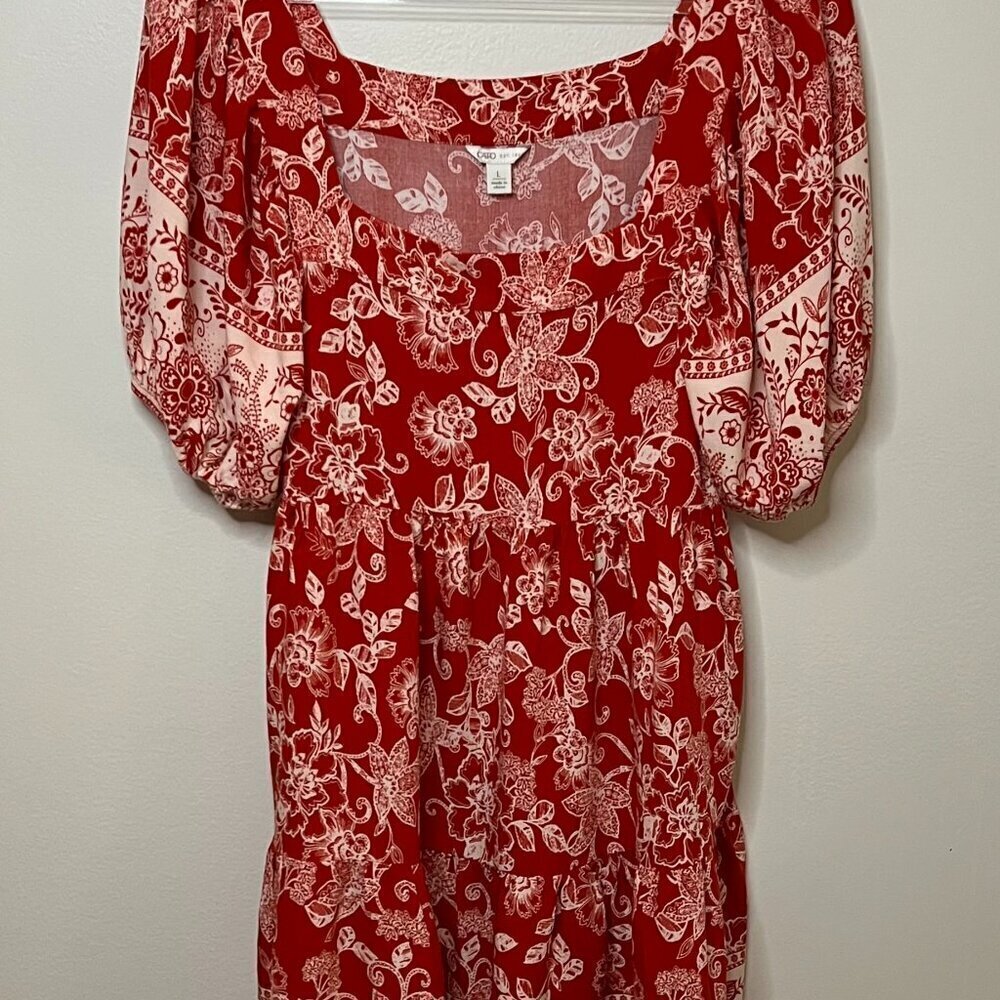 CATO floral casual dress Size L 100% Rayon